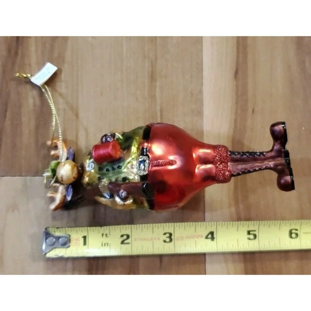 Reindeer Deer Hunter Glass‎ Ornament Camo Vest and Hat